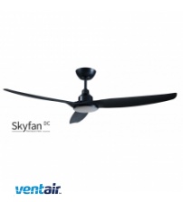 Ventair Skyfan DC Ceiling Fan 60" with Remote Control & Dimmable CCT Tri Colour LED Light - Black